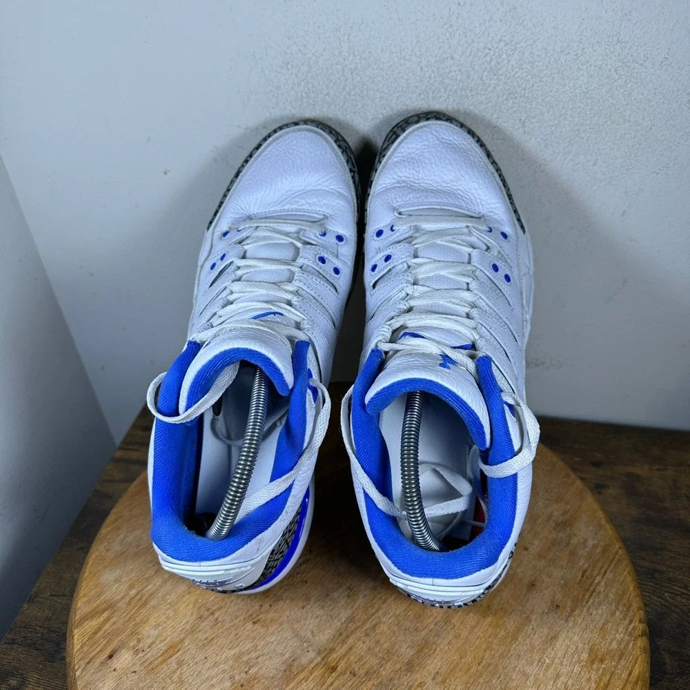 Jordan Zoom Vapor AJ3 Racer Blue White Elephant Print DV9367-100 Mens Size 13